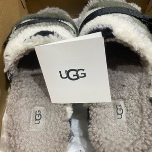 New In Box UGG Women’s 8 Fluffita Slide Cali Collage Shearling Platform Sandal